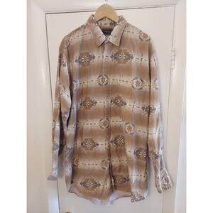 VTG Roper 2XLT 2XT Mens Shirt Pearl Snap Western Aztec Cowboy Made In USA 🇺🇸